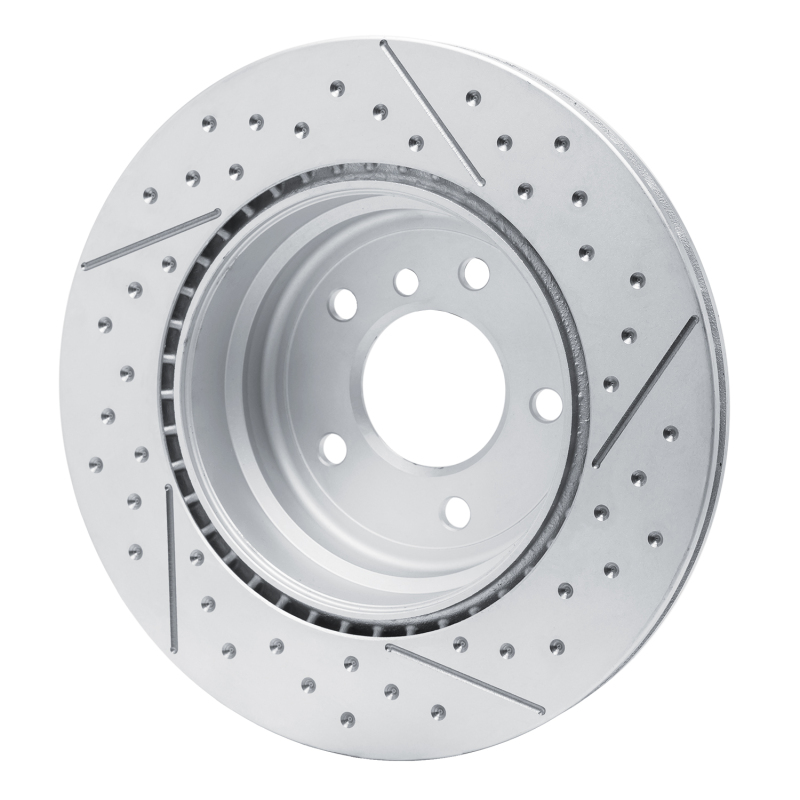 BMW 135IS Brake Rotor (1) - Rear - R1 Concepts - GeoSPEC Coated Rotor - Dimpled and Slotted - 2013